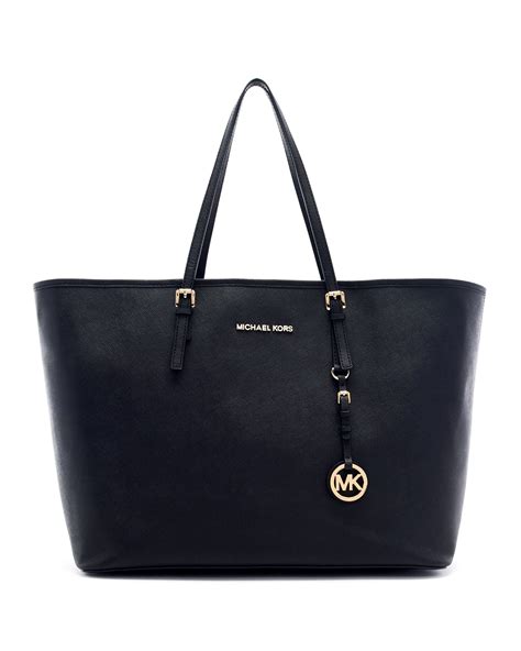 michael kors medium tote black|Michael Kors medium saffiano bag.